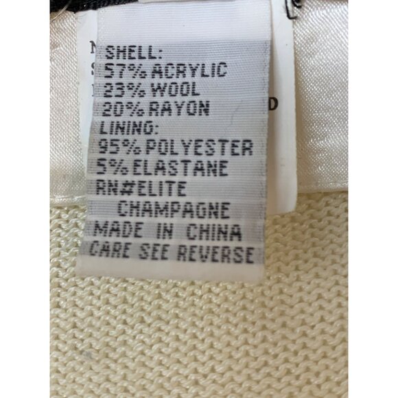 Elite Cream Bling Formal Embellish Cardigan Sweater Top Size 12 RA10082 Wedding - Picture 6 of 9